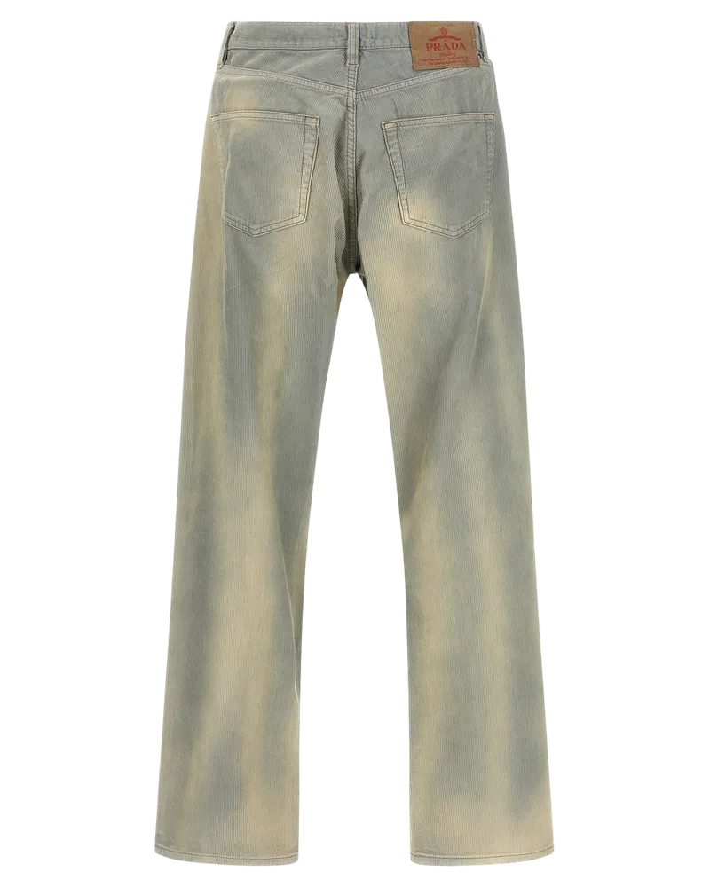 Prada Men's Blue Cotton Casual Pants Blue