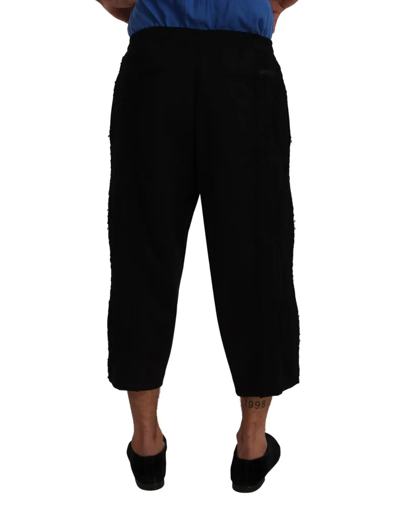 Dolce & Gabbana Men's Black Cotton Torero Sweatpants Shorts Pants Nylon Black