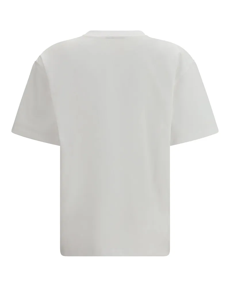 Ganni Women's Beaded Tiger T-Shirt Bright White Cotton T-Shirts And Polos White