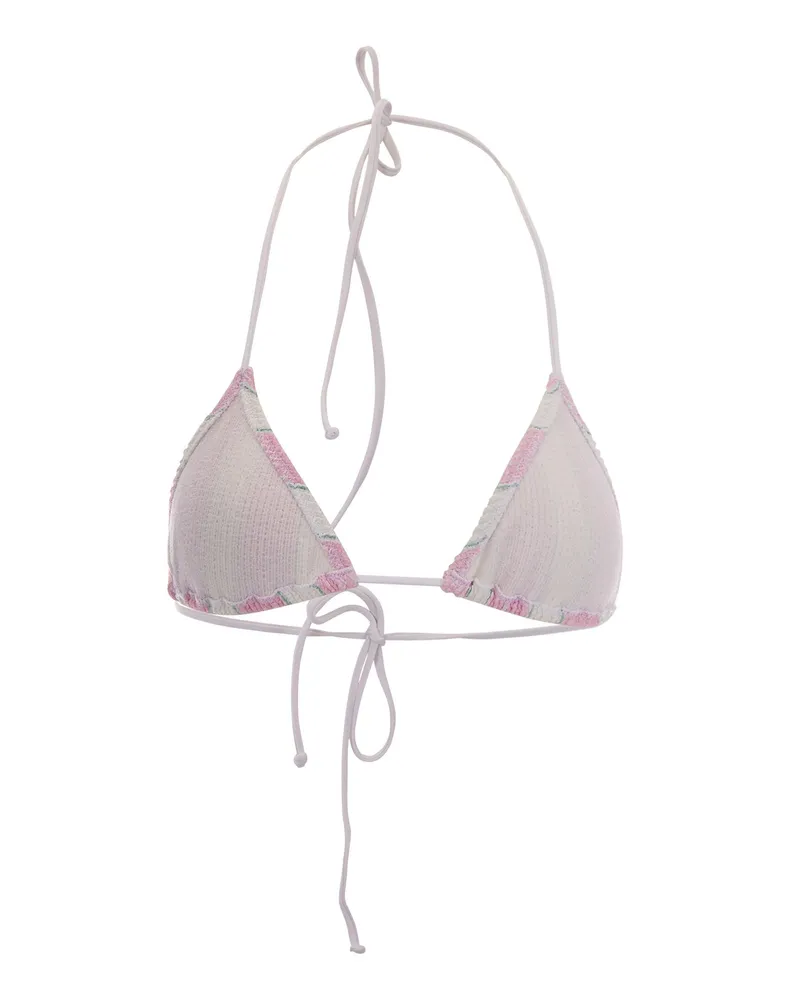 MC2 Saint Barth Women's Bikini Top Leah Crinkle Multicolour Polyamide Elastane One-Pieces Pink