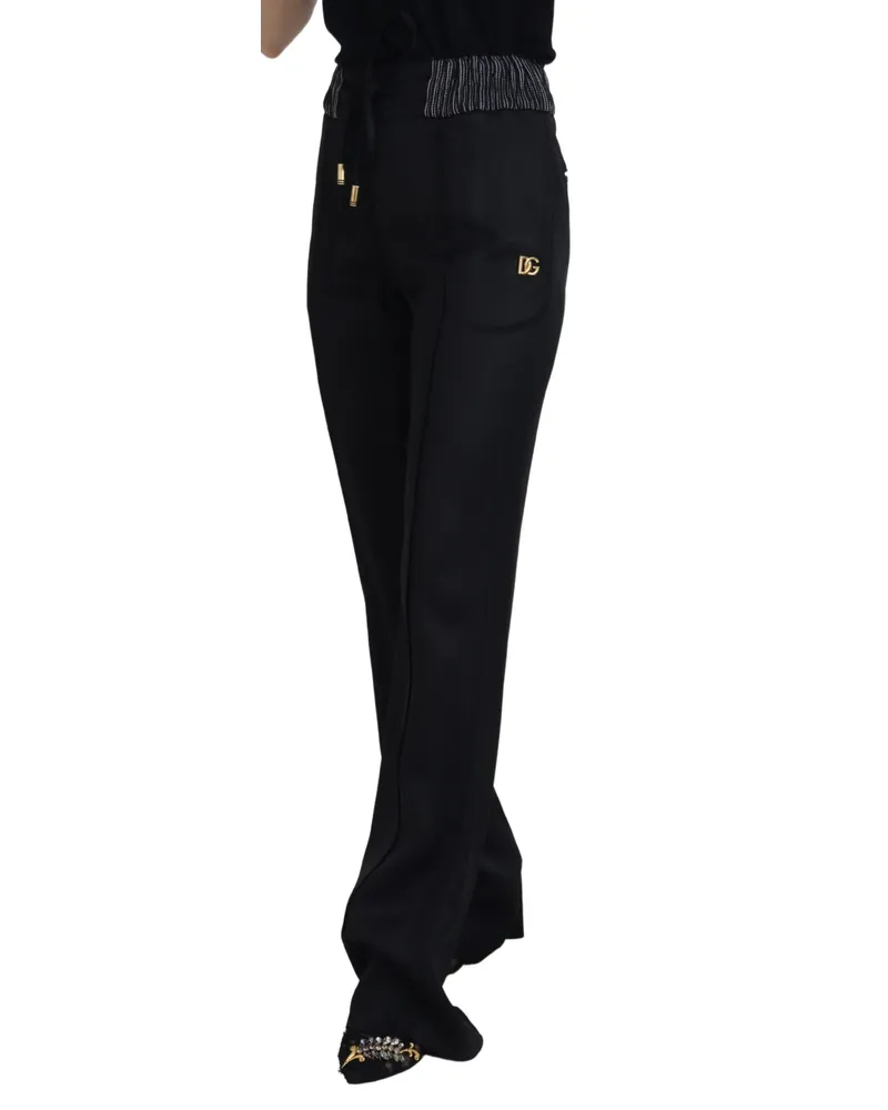 Dolce & Gabbana Women's Black Straight Fit Cotton Pants Black
