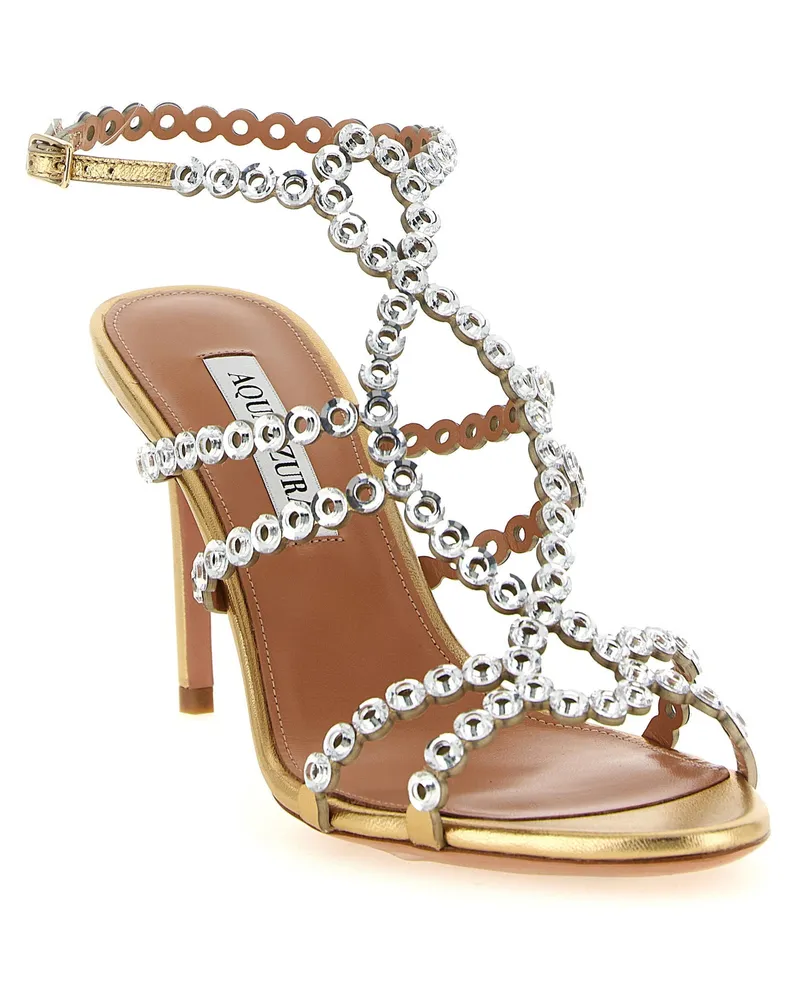 Aquazzura Mooncrush Sandal — Gold Gold
