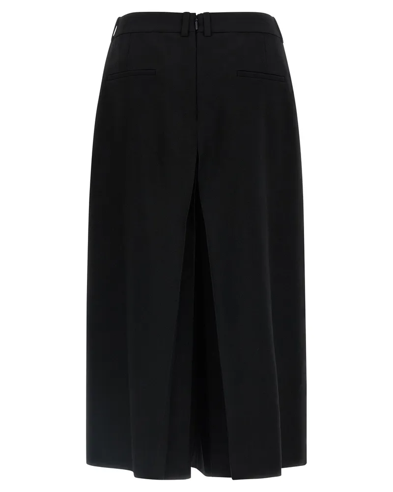 Saint Laurent Wool Midi Skirt — Black Black