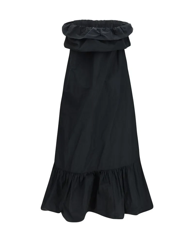 Saint Laurent Women Black Polyester Casual Dress Black