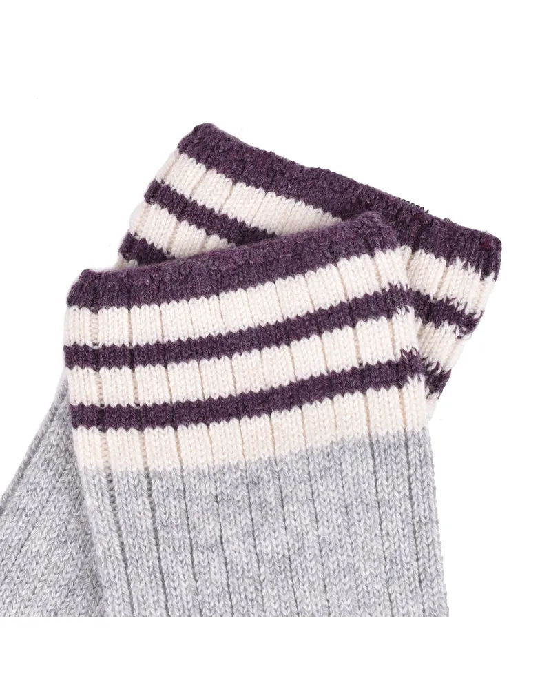 Brunello Cucinelli Cashmere Two-Tone Socks — Gray Gray