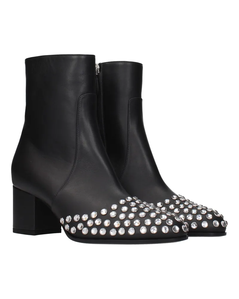 Alaïa Women's Black Leather Ankle Boots Black