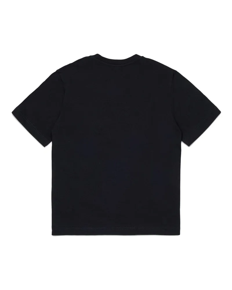 Diesel Logo-Embellished Cotton T-Shirt — Black Black
