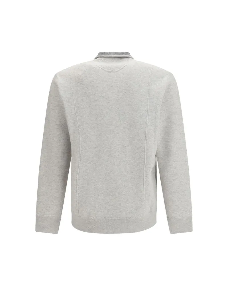 Brunello Cucinelli Double Cashmere Cardigan — Gray Gray
