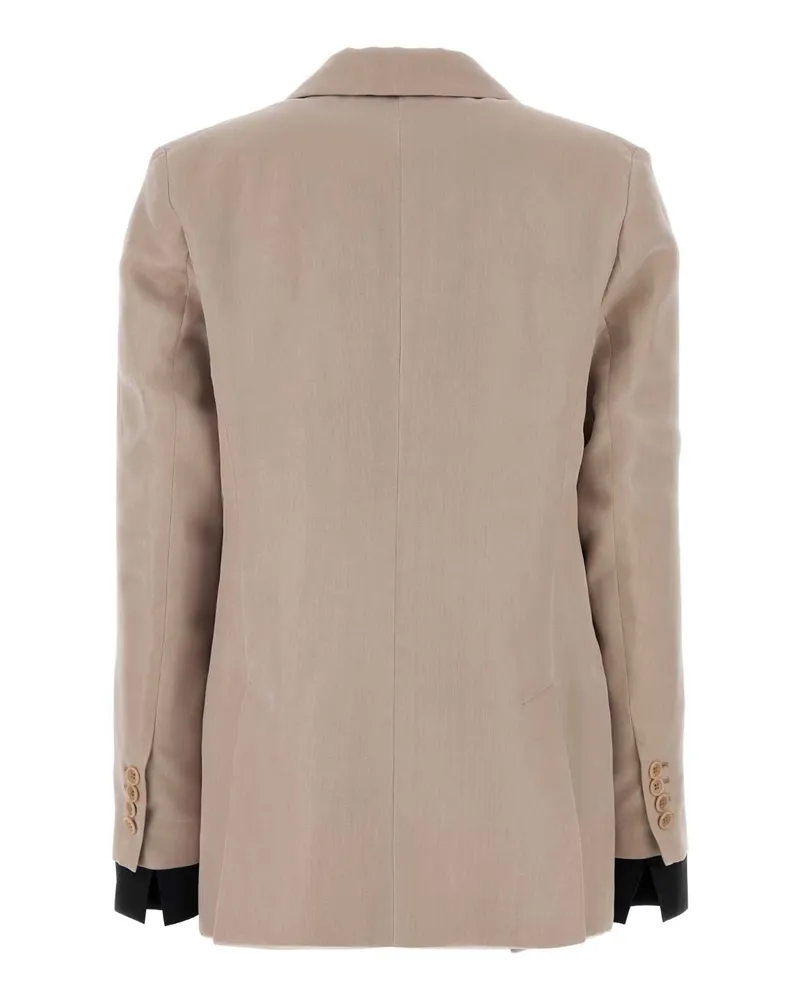 Max Mara Women's Pink Silk Feltro Blazer Sabbia Giacche E Gilet Jacket Beige