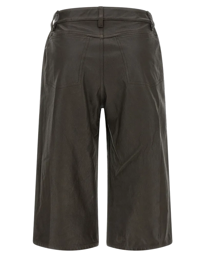 Christophe Lemaire Calfskin Leather Bermuda Shorts — Brown Brown