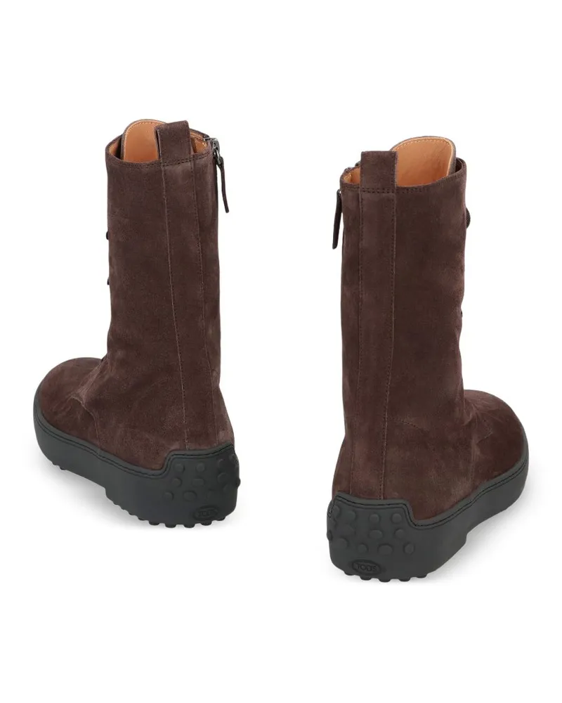 TOD'S Suede Lace-Up Boot — Brown Brown
