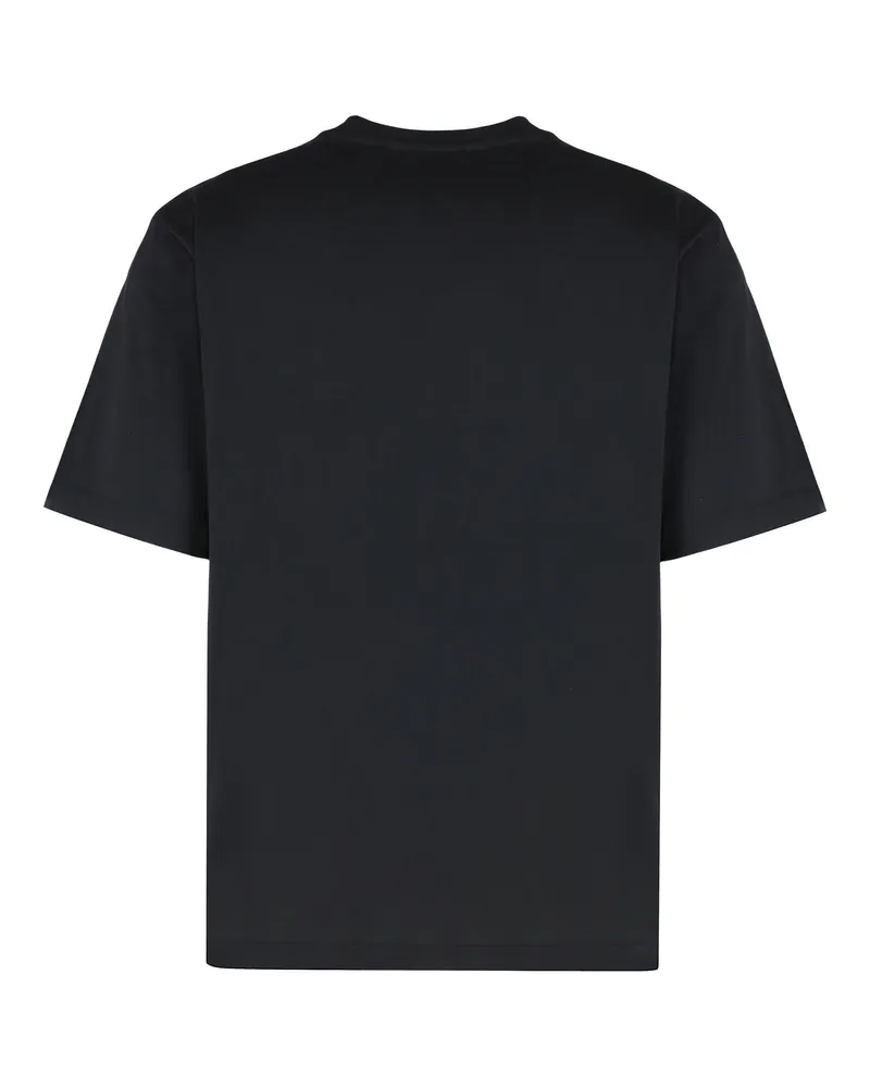 Palm Angels Men Crewneck Cotton T-Shirt Black T-Shirts And Polos Black