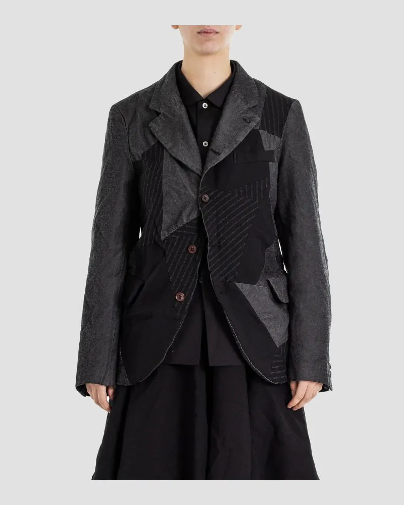 Comme des Garçons Patchwork Deconstructed Jacket — Black Black