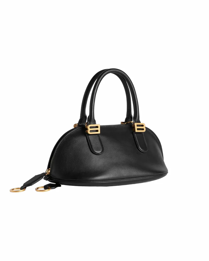 Balenciaga Women's Mini Bowling Bag Bolero Black Calf Leather Shoulder Black