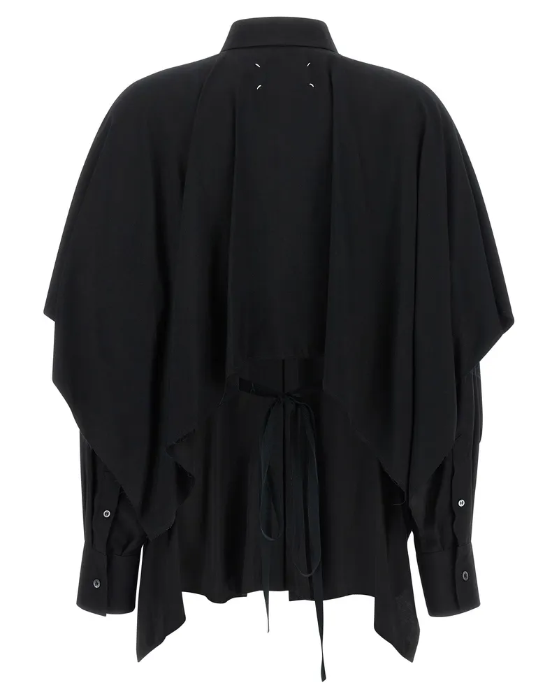 Maison Margiela Draped Viscose Blouse — Black Black