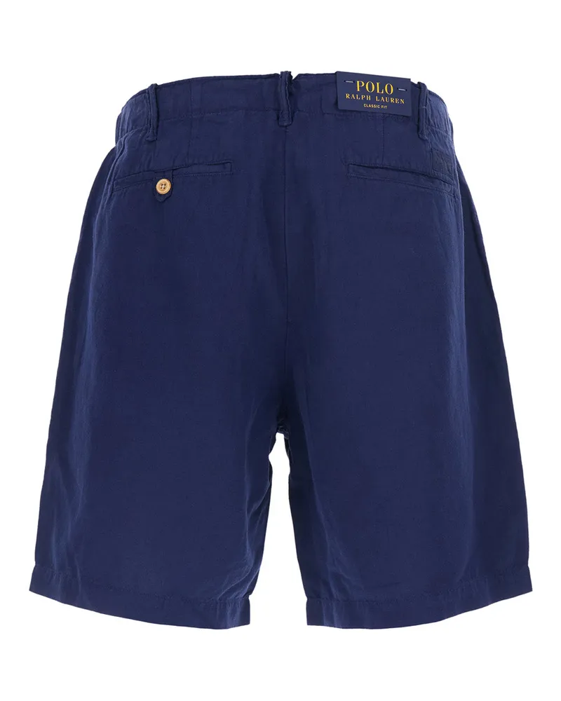 Ralph Lauren Men's Bermuda Shorts Blue Linen-Cotton Navy