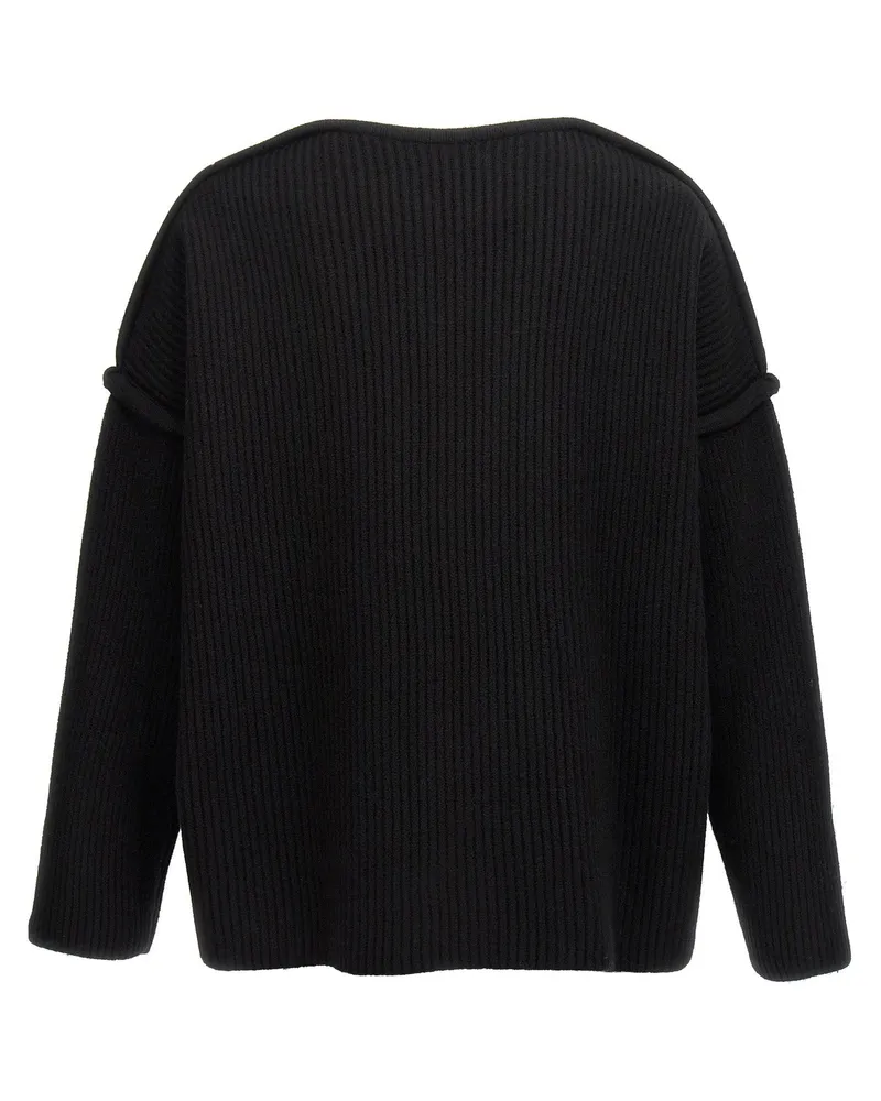 Jil Sander Ribbed Wool Sweater — Black Black
