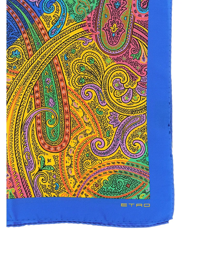 Etro Women's Multicolor Silk Scarf Blue