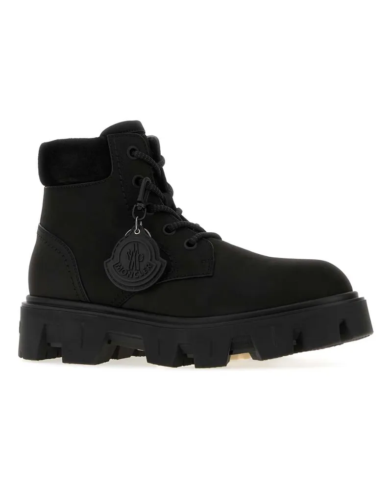 Moncler Men's Black Suede Peak City Ankle Boots 999 Stivali Black