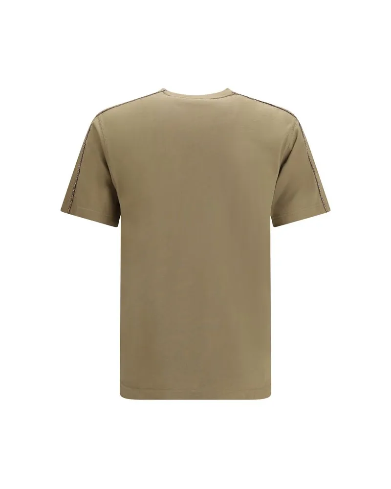 Burberry Bicolor Cotton T-Shirt — Beige 