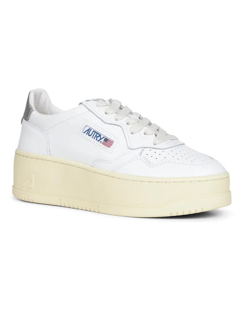 AUTRY Women's Sneakers Medalist Platform White Leather Calf Trainers White