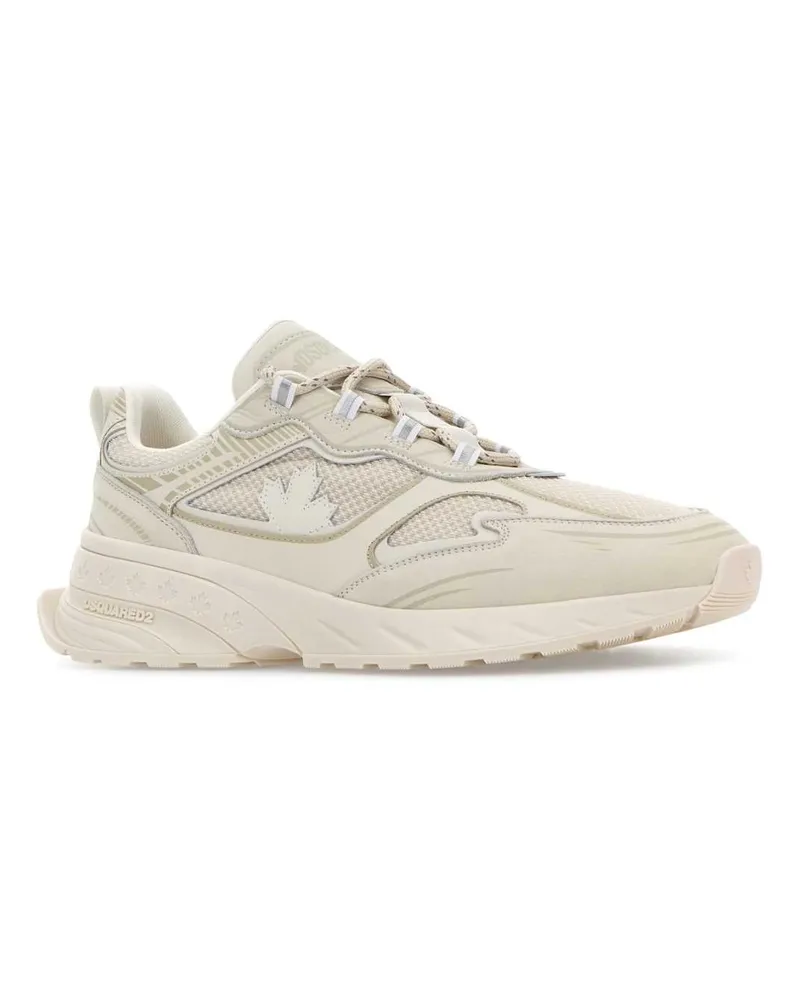 Dsquared2 Men's Chalk Mesh And Leather Sprinter Sneakers Bianco White