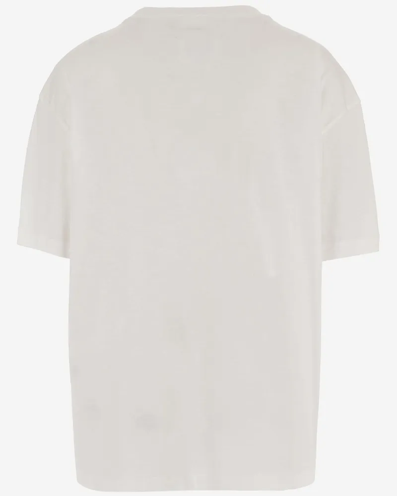 Maison Margiela Men's Cotton T-Shirt With Logo White T-Shirts And Polos White