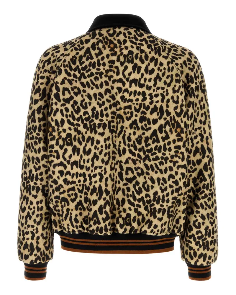 Valentino Garavani Men's Printed Wool Bomber Jacket Multicoloranimalier Giubbini Beige