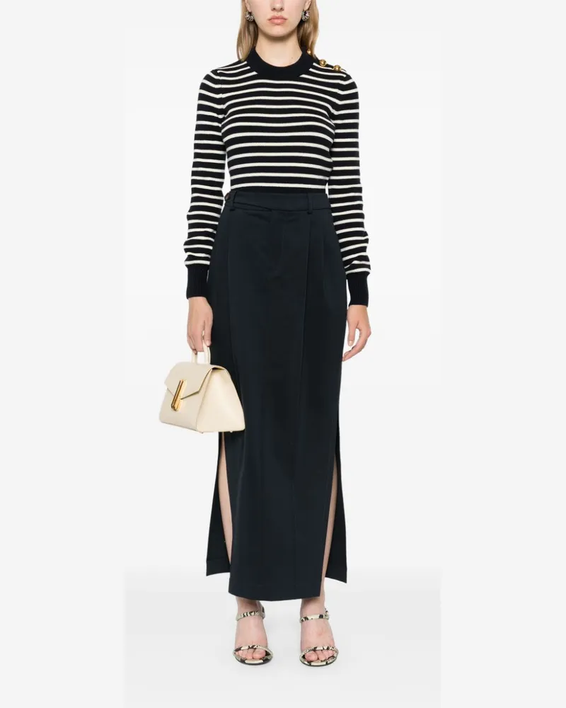 Brunello Cucinelli Women's Pleat-Detailing Pencil Skirt Aw24 W Blue