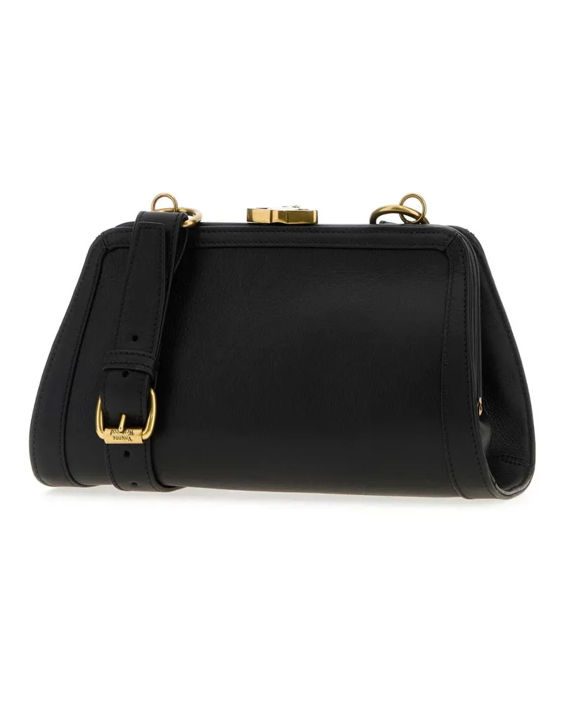 Vivienne Westwood Women's Black Leather Ascot Crossbody Bag Borse A Tracolla Black