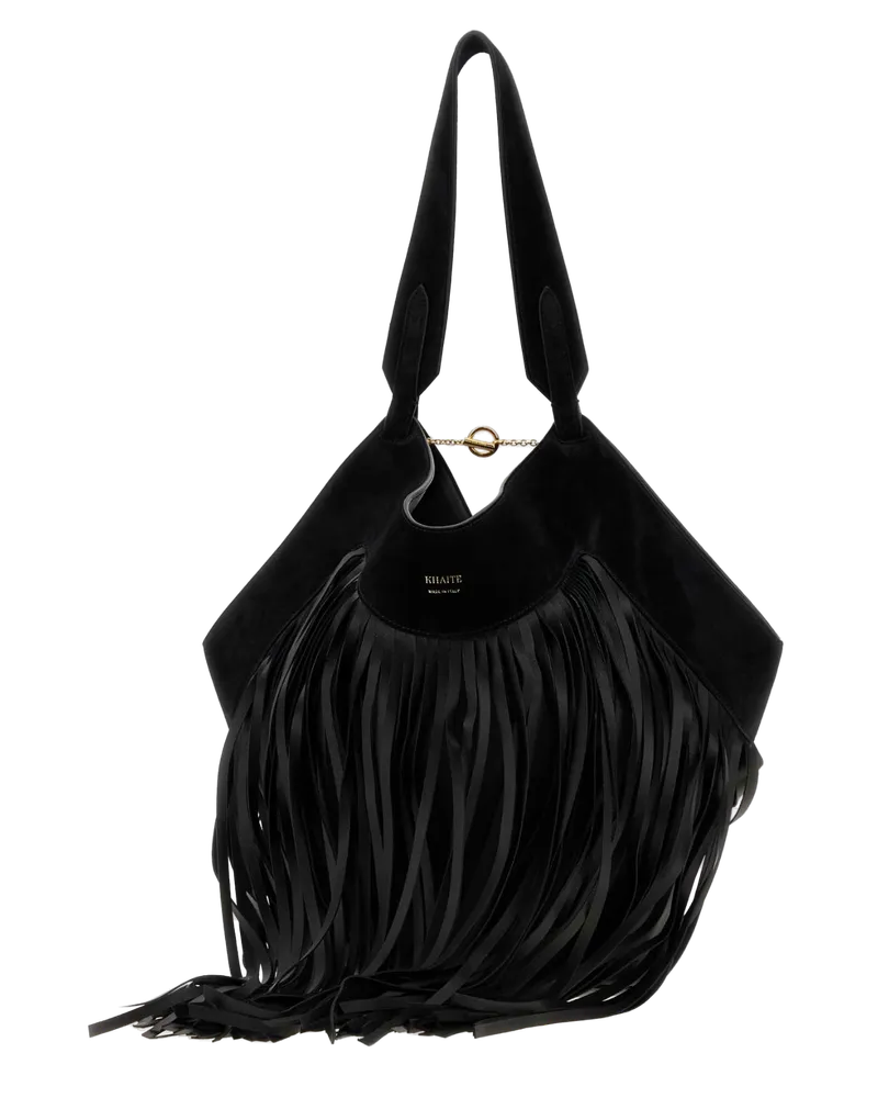 KHAITE Fringe Shoulder Bag — Black Black