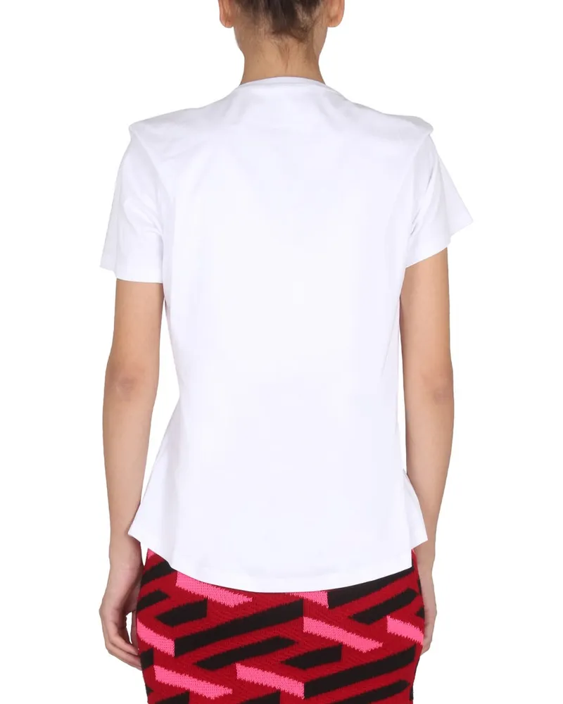 Versace Logo-Printed Cotton T-Shirt — White White