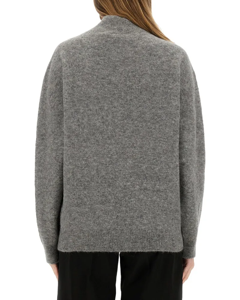 ALYSI Alpaca Blend Turtleneck Sweater — Gray Gray