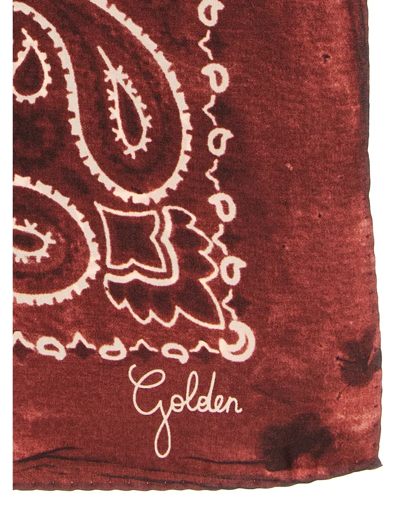 Golden Goose Paisley Silk Scarf — Burgundy Burgundy