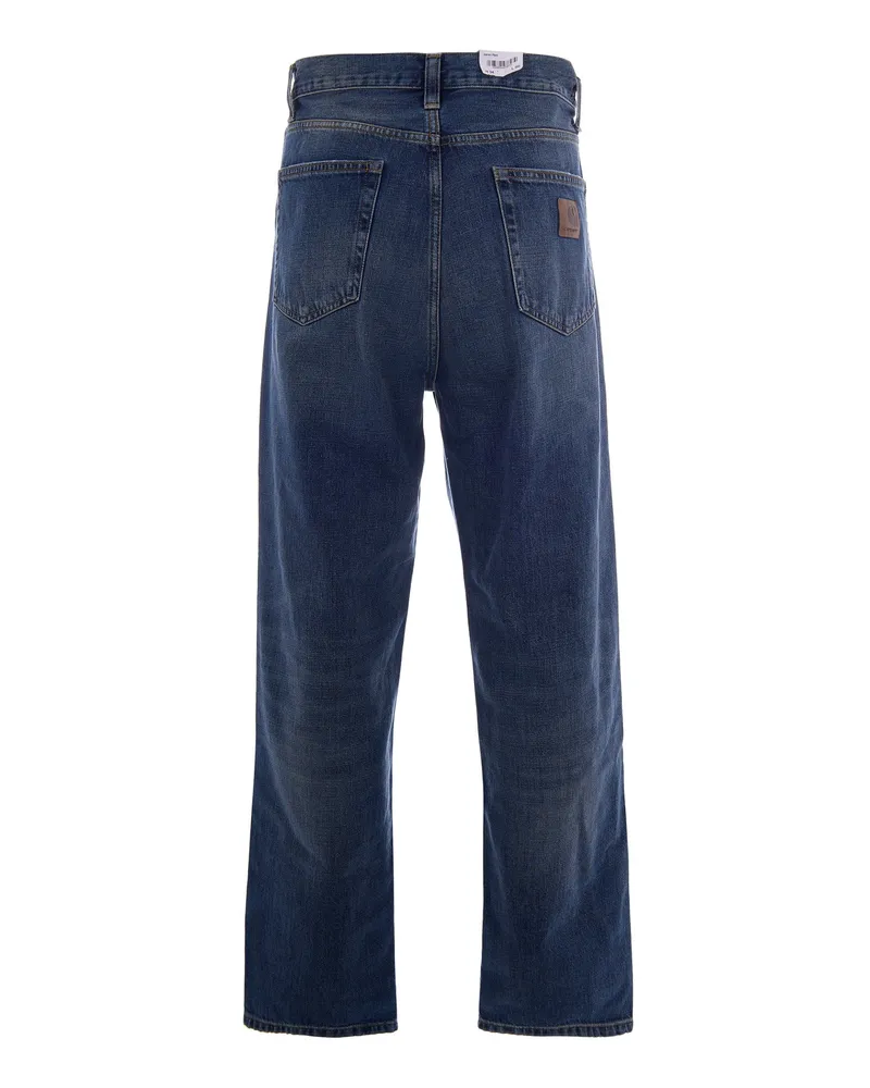 Carhartt WIP Men's Jeans Aaron Blue Cotton Camano Denim Blue