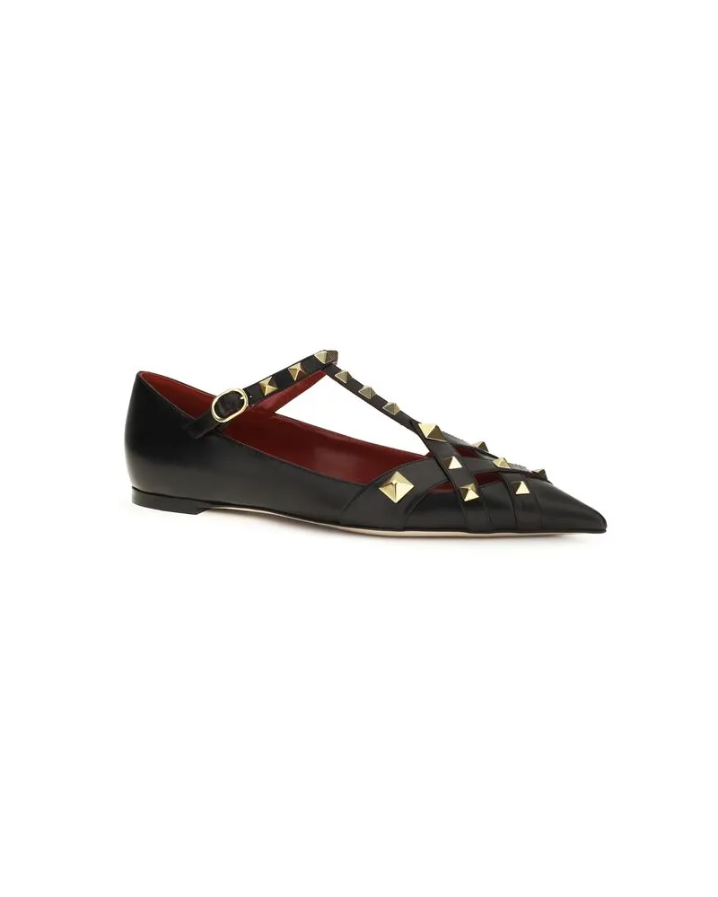 Valentino Garavani Women's Black Goatskin Ballet Flats Black