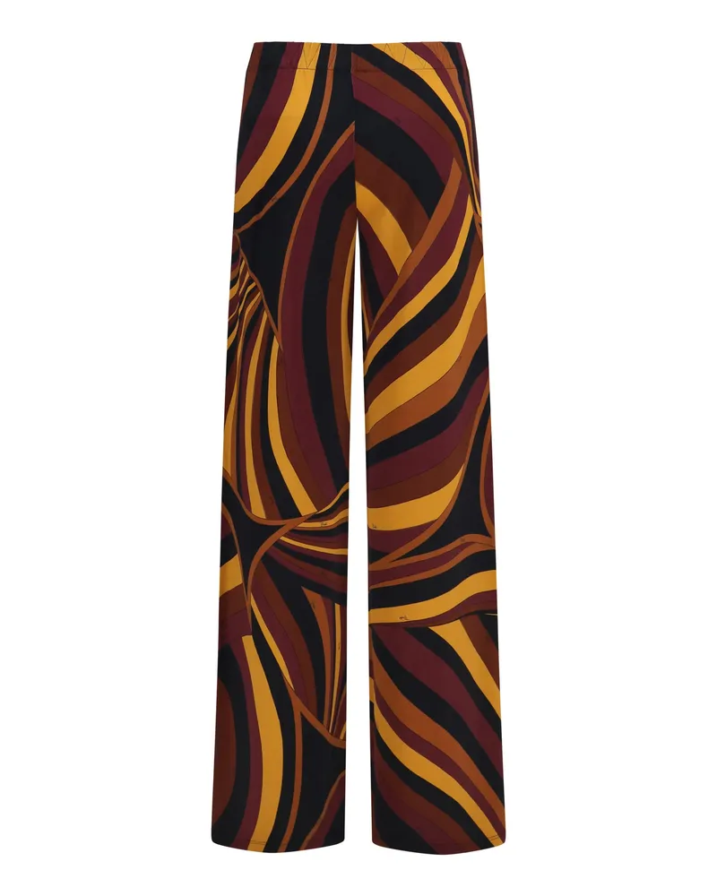 Emilio Pucci Iride Print Satin Jersey Trousers — Multicolor Multicolor