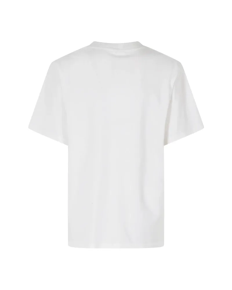 SPORTY & RICH Logo-Print Crew Neck T-Shirt — White White