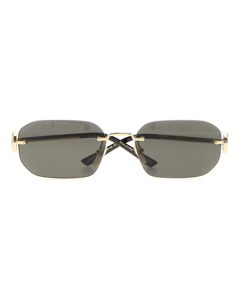 Gucci Women's Gold Metal Sunglasses Goldgoldgrey Exterior: Extra-Accessori Gold