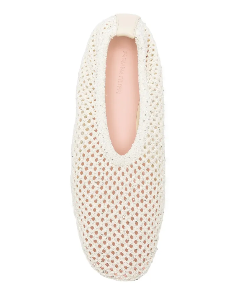 Fabiana Filippi Women's Sequin-Embellished Ballet Flats Ss26 W White