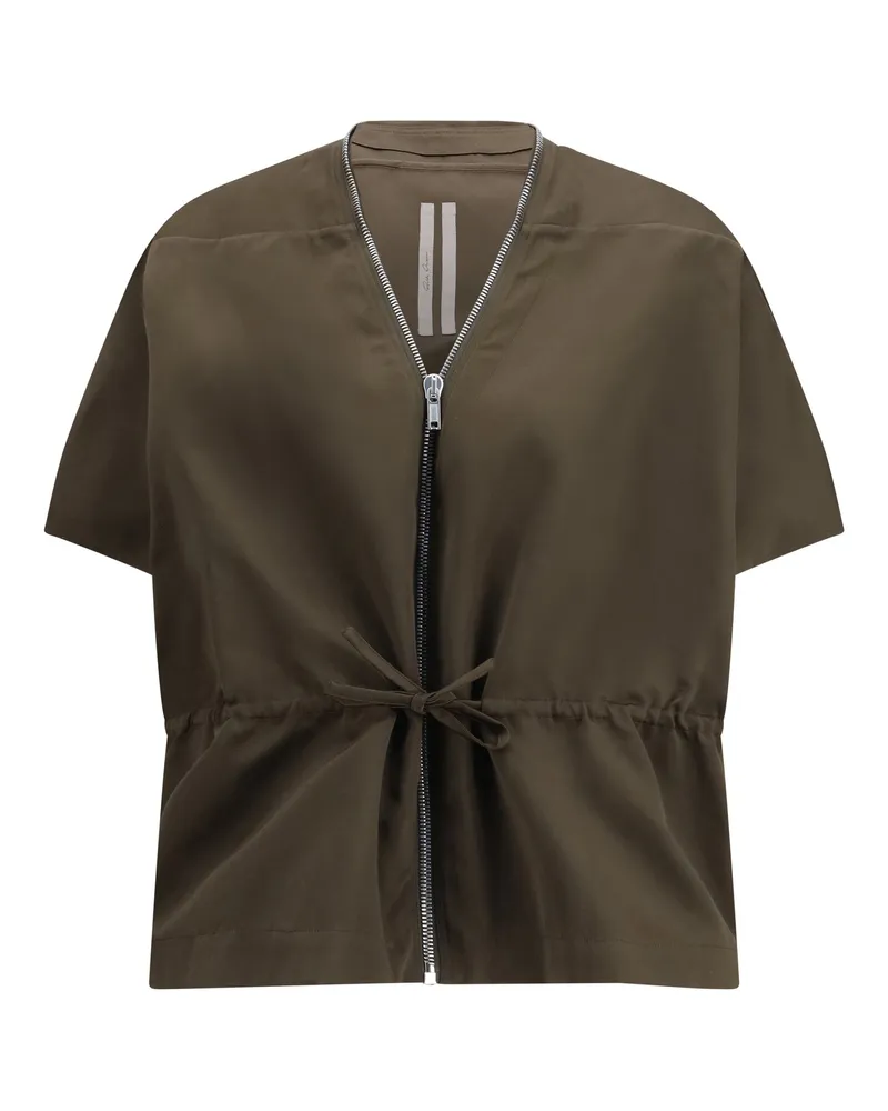 Rick Owens Women's Satin Jacket Dark Dust Polyester Gray