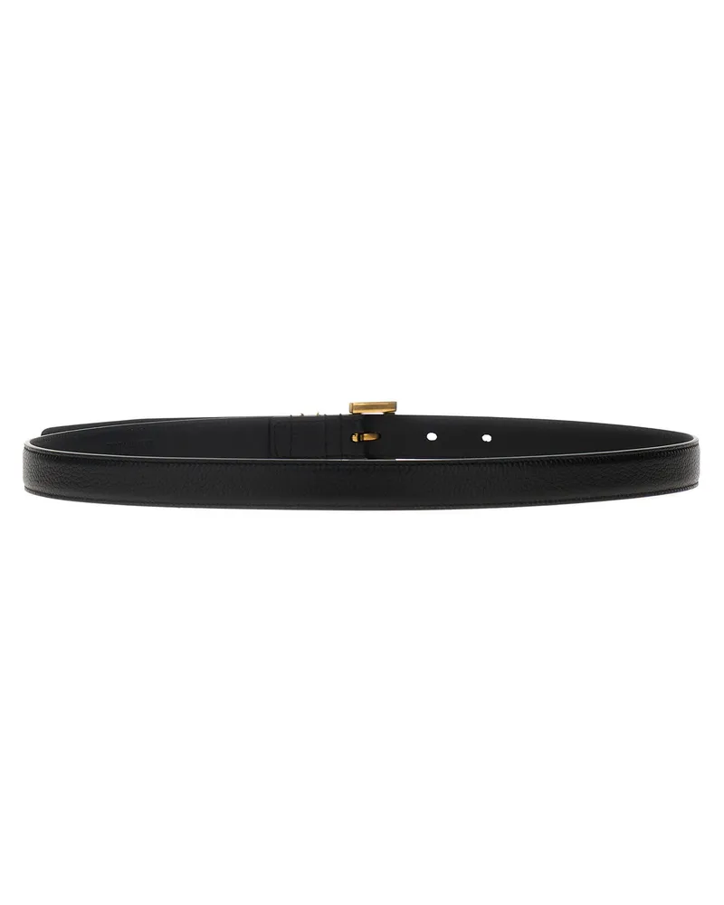 Saint Laurent Women's Black Calfskin Regular Belt Black