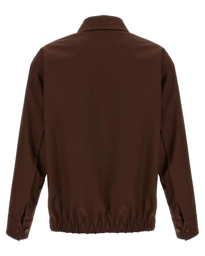 Gucci Men's Brown Wool Full-Length Jacket Clothing Brown