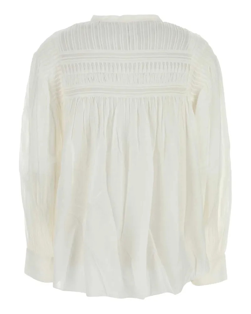 Étoile Isabel Marant Pleated Cotton Blouse — White White