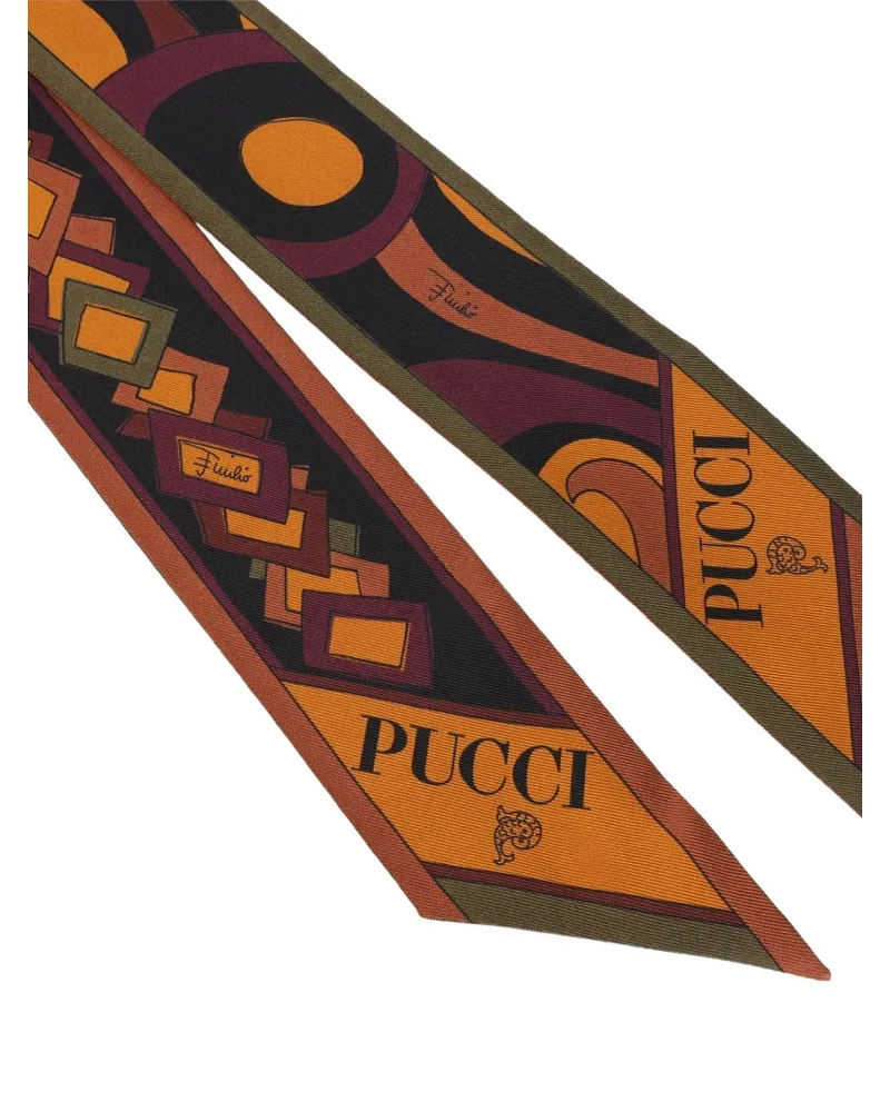 Emilio Pucci Printed Silk Foulard Scarf — Burgundy Burgundy