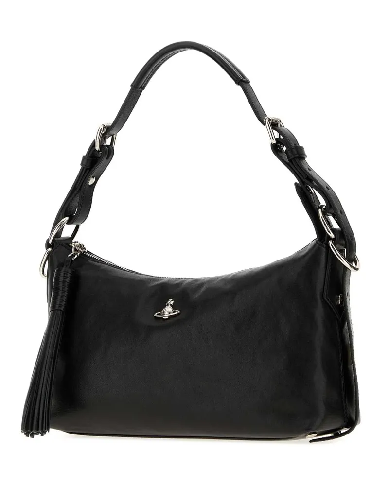 Vivienne Westwood Women's Black Leather Emma Shoulder Bag Aw26-Black Borse A Mano Black