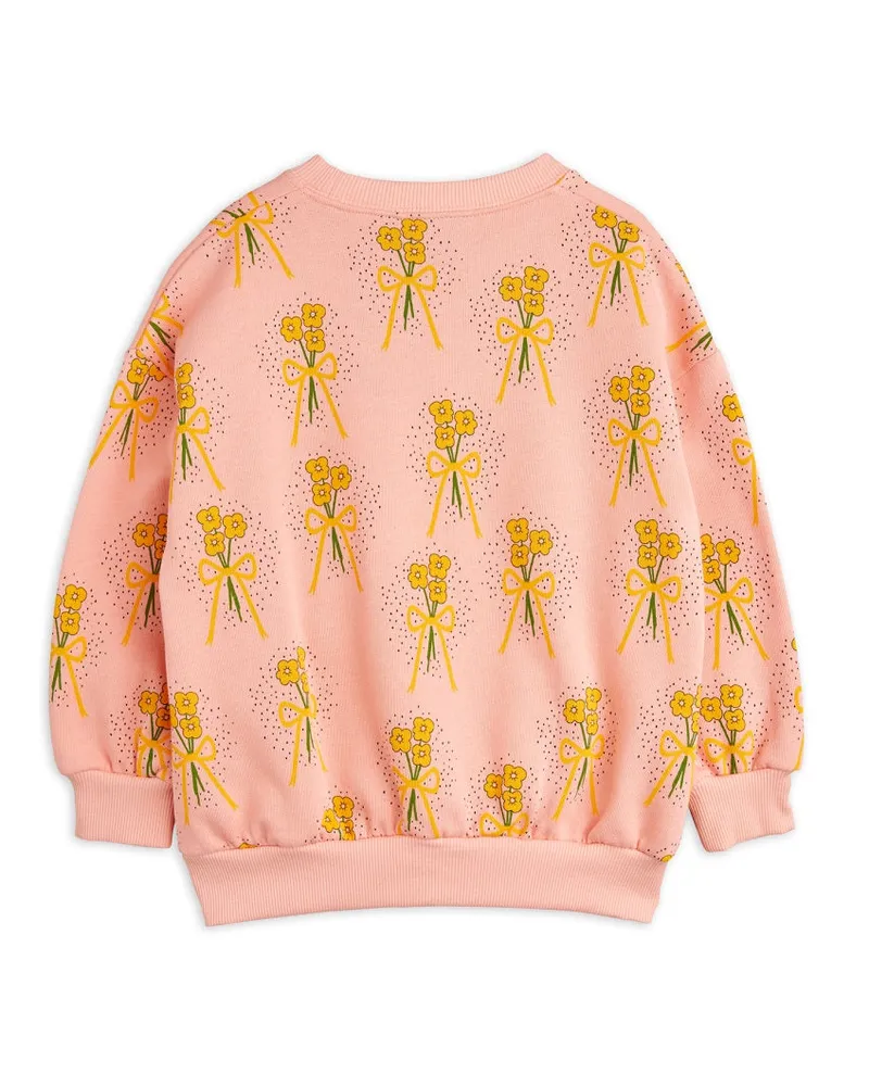Mini Rodini Winter Flowers All-Over Print Sweatshirt — Pink Pink