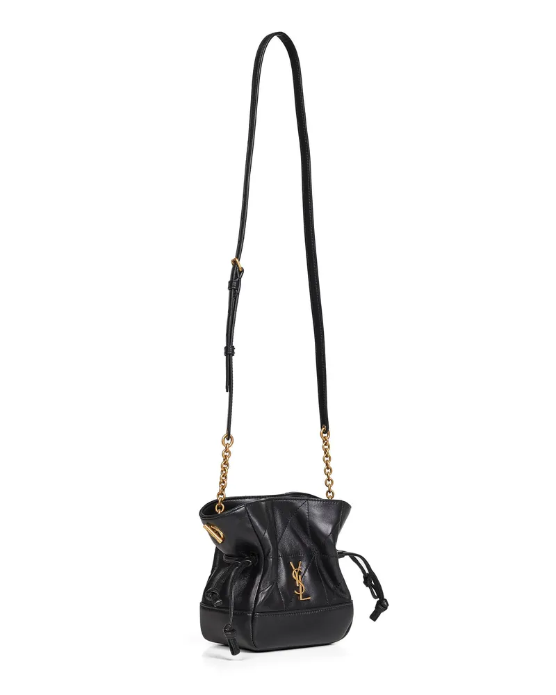 Saint Laurent Women's Mini Shoulder Pouch Jamie Black Lambskin Black