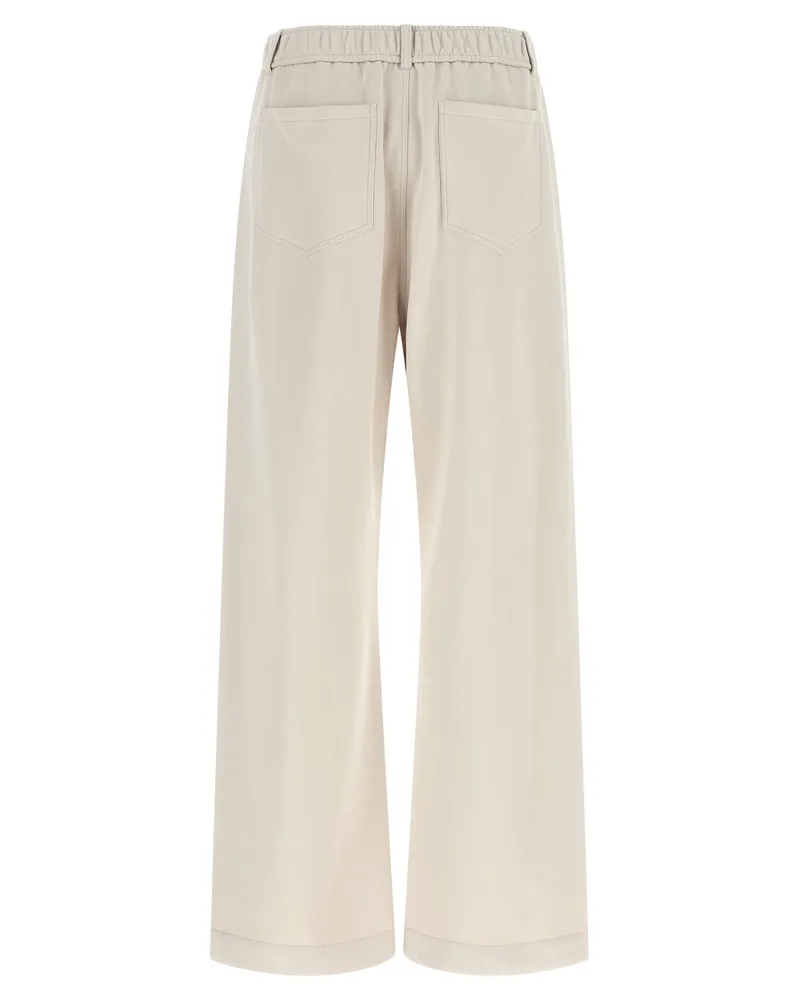 Brunello Cucinelli Women Beige Cotton Athletic Pants Beige