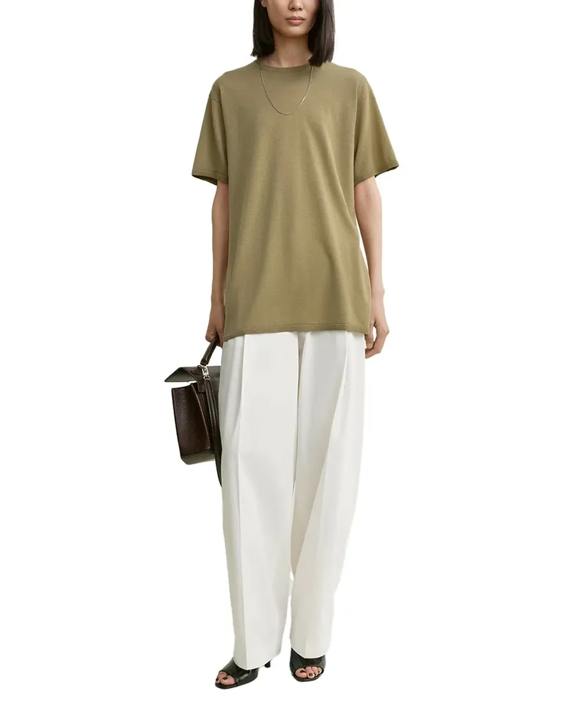 Totême Lyocell-Cashmere Knit Sweater — Beige Beige